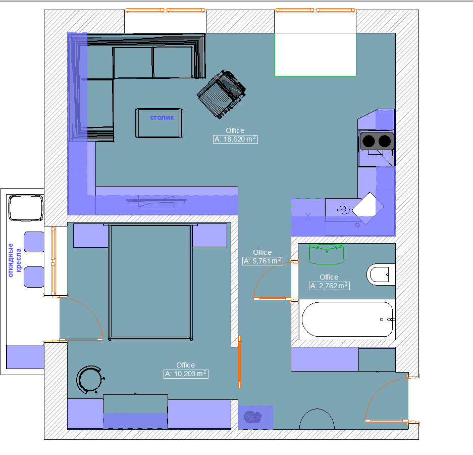 Фотография: Планировки в стиле , Квартира, Дома и квартиры, Переделка, Блочный дом, 2 комнаты, до 40 метров – фото на INMYROOM