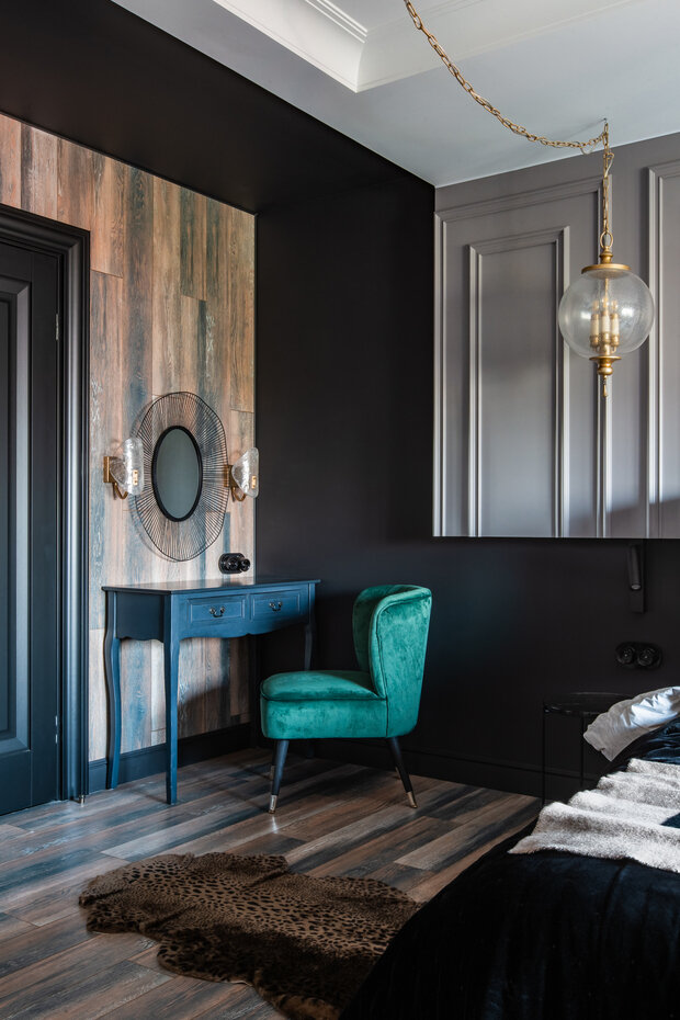 Фотография: Спальня в стиле Современный, Эклектика, Проект дня, Таунхаус, Кирпичный дом, 3 комнаты, Более 90 метров, современный с элементами лофта, Оренбург, Евгения Черепанова – фото на INMYROOM