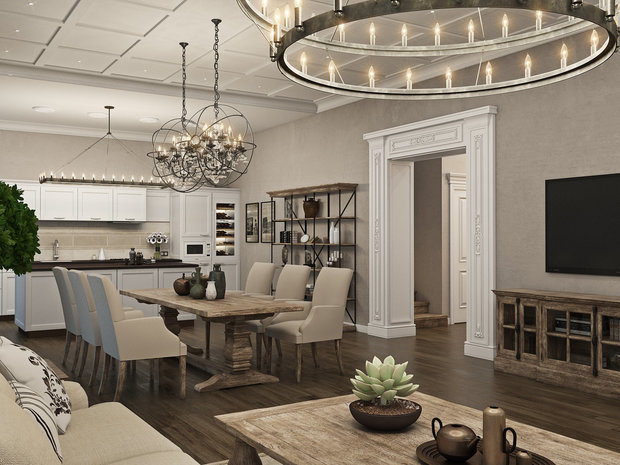 Фотография: Кухня и столовая в стиле Прованс и Кантри, Дом, Проект недели, Алексей Иванов, Ленинградская область, 4 и больше, Более 90 метров – фото на INMYROOM