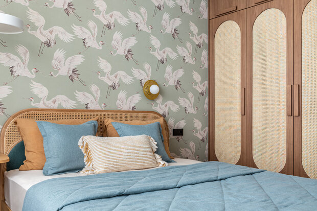 Фотография: Спальня в стиле Современный, Эклектика, Бохо, эклектика с элементами средиземноморского и современного стилей, современный с элементами средиземноморского, Квартира, Проект дня, Москва, Фили, 2 комнаты, 40-60 метров, Валерия Анисимова, современный с элементами эклектики, Анастасия Ярышева – фото на INMYROOM