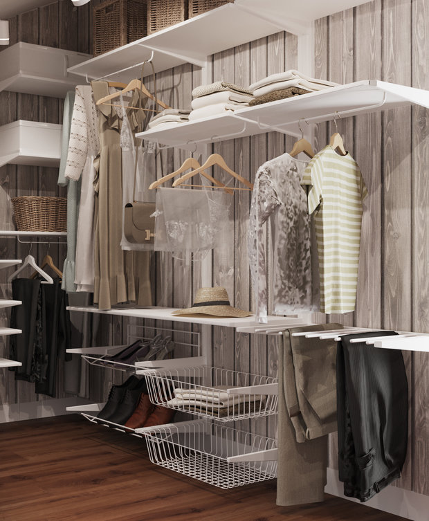 Фотография: Гардеробная в стиле Скандинавский, Дом, Проект недели, Дом и дача, Ленинградская область, 4 и больше, Более 90 метров, Анастасия Рамазанова – фото на INMYROOM