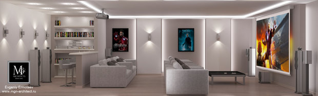 Фото из портфолио КП Рождествено, дом 450м2, домашний кинотеатр – фотографии дизайна интерьеров на InMyRoom.ru