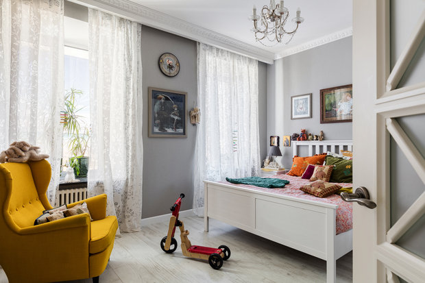 Фотография: Спальня в стиле Скандинавский, Эклектика, Квартира, Проект недели, Санкт-Петербург, 3 комнаты, Более 90 метров, Анна Плакунова – фото на INMYROOM