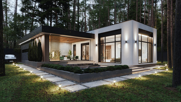 Фото из портфолио Частный дом с патио в Свердловской области – фотографии дизайна интерьеров на INMYROOM