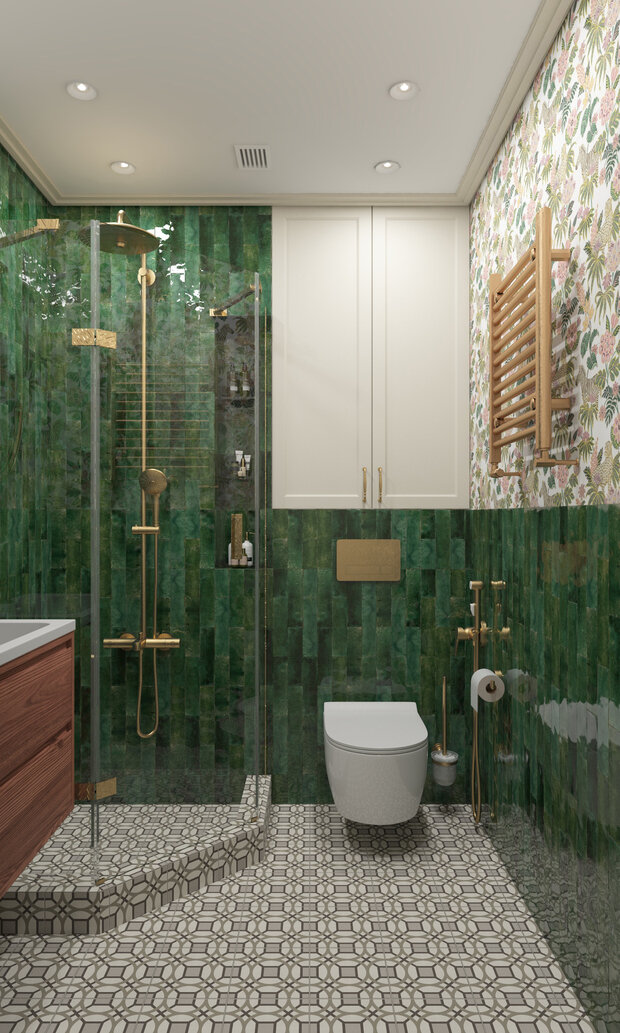 Фотография: Ванная в стиле Классический, Современный, Эклектика, Проект недели, Москва, 4 и больше, Более 90 метров, Ольга Долидзе – фото на INMYROOM