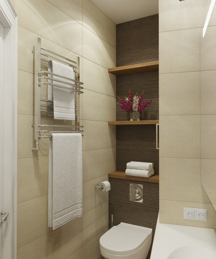 Фотография: Ванная в стиле Современный, Квартира, Проект недели, Сочи, Евгения Матвеенко, FlatsDesign, Монолитный дом, 3 комнаты, Более 90 метров – фото на INMYROOM