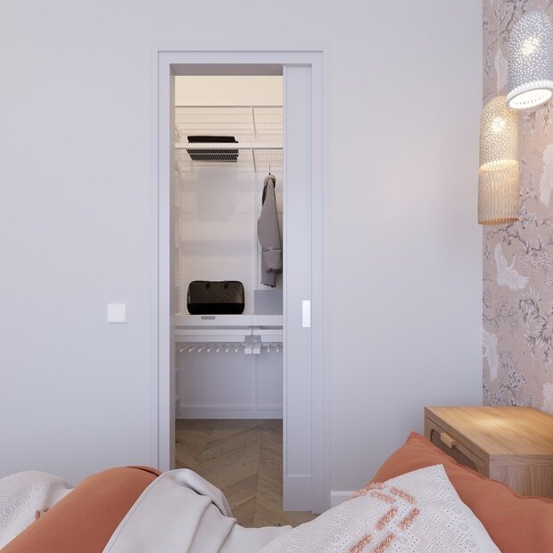 Фотография: Спальня в стиле Современный, Малогабаритная квартира, Квартира, Проект недели, Москва, Марина Саркисян, 3 комнаты, до 40 метров, 40-60 метров – фото на INMYROOM