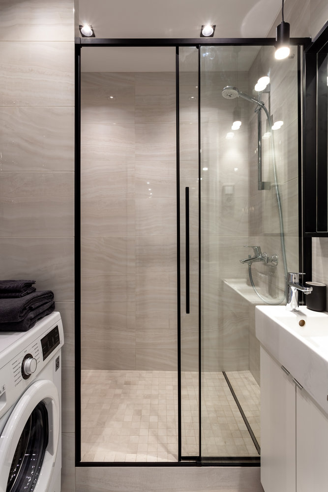 Фотография: Ванная в стиле Современный, Квартира, Проект дня, 1 комната, 40-60 метров, Анна Иноземцева – фото на INMYROOM Фотография: Ванная в стиле Современный, Квартира, Проект дня, 1 комната, 40-60 метров, Анна Иноземцева – фото на INMYROOM