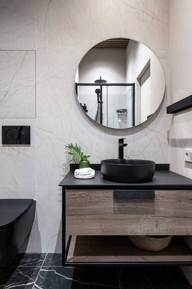 Фотография: Ванная в стиле Современный, Малогабаритная квартира, Квартира, Студия, Проект недели, Москва, Монолитный дом, до 40 метров, Екатерина Егорова-Орлетинова, Екатерина Балданова – фото на INMYROOM Фотография: Ванная в стиле Современный, Малогабаритная квартира, Квартира, Студия, Проект недели, Москва, Монолитный дом, до 40 метров, Екатерина Егорова-Орлетинова, Екатерина Балданова – фото на INMYROOM