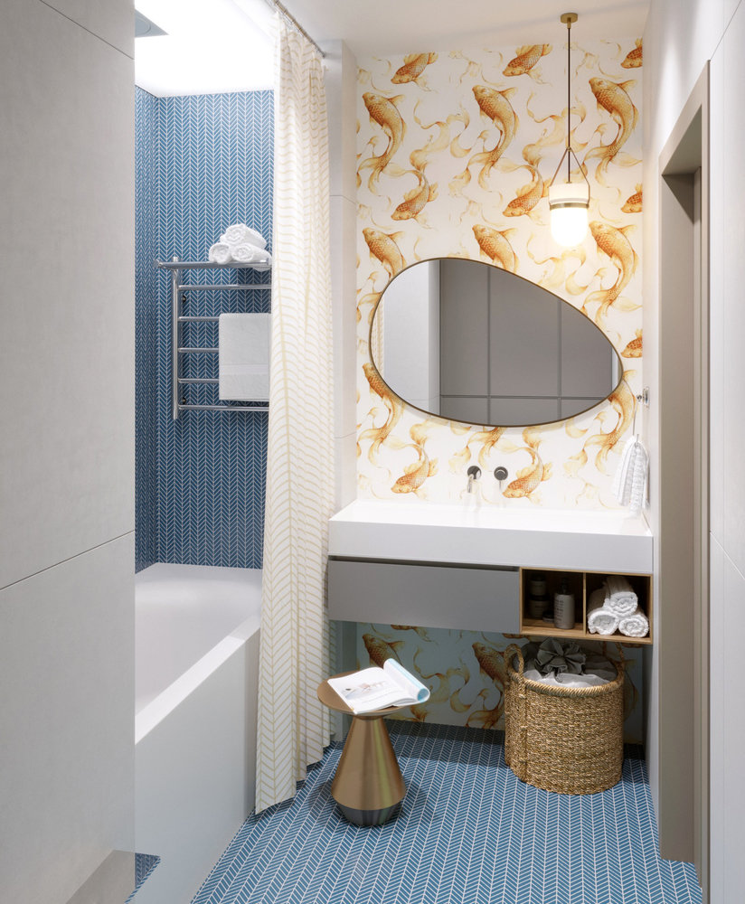 Фотография: Ванная в стиле Современный, Кухня и столовая, Гостиная, Детская, Спальня, Балкон, Квартира, Проект недели, Желтый, Синий, 3 комнаты, Более 90 метров, ПРЕМИЯ INMYROOM – фото на INMYROOM Фотография: Ванная в стиле Современный, Кухня и столовая, Гостиная, Детская, Спальня, Балкон, Квартира, Проект недели, Желтый, Синий, 3 комнаты, Более 90 метров, ПРЕМИЯ INMYROOM – фото на INMYROOM