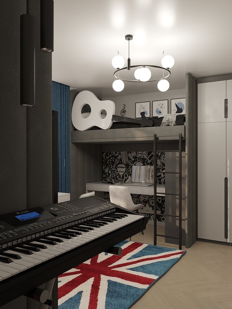 Фото из портфолио Детская с музыкальной тематикой для трёх сестричек – фотографии дизайна интерьеров на INMYROOM Фото из портфолио Детская с музыкальной тематикой для трёх сестричек – фотографии дизайна интерьеров на INMYROOM