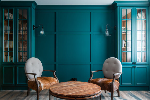 Фотография: Кабинет в стиле Современный, Эклектика, Проект дня, Таунхаус, Кирпичный дом, 3 комнаты, Более 90 метров, современный с элементами лофта, Оренбург, Евгения Черепанова – фото на INMYROOM