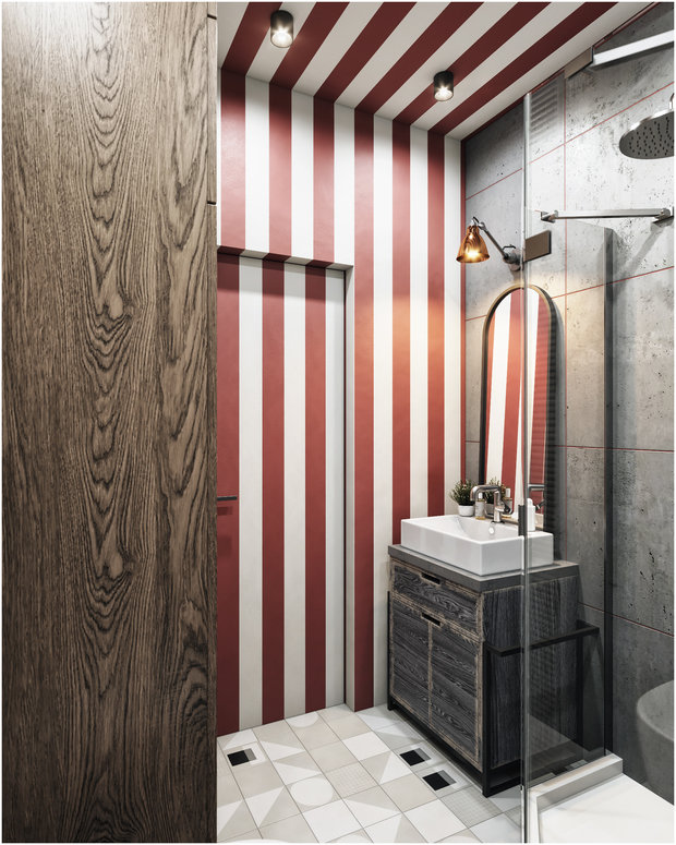 Фотография: Ванная в стиле Лофт, Эклектика, Квартира, Проект дня, Санкт-Петербург, Макс Жуков, ToTaste Studio, 2 комнаты, 3 комнаты, 40-60 метров, 60-90 метров – фото на INMYROOM