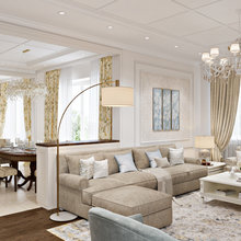 Визуализация интерьера гостиной в классическом стиле