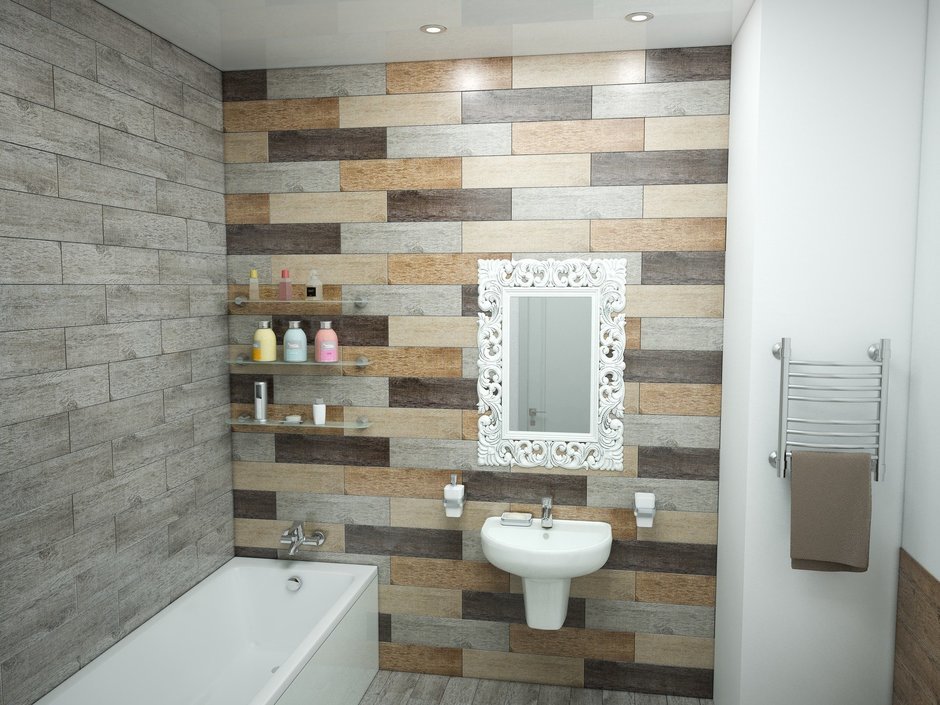 Дизайн: архитектурное бюро «Победа Дизайна»
Отделка стен: керамический гранит Kerama Marazzi, серия «Каравелла» Дизайн: архитектурное бюро «Победа Дизайна»
Отделка стен: керамический гранит Kerama Marazzi, серия «Каравелла»