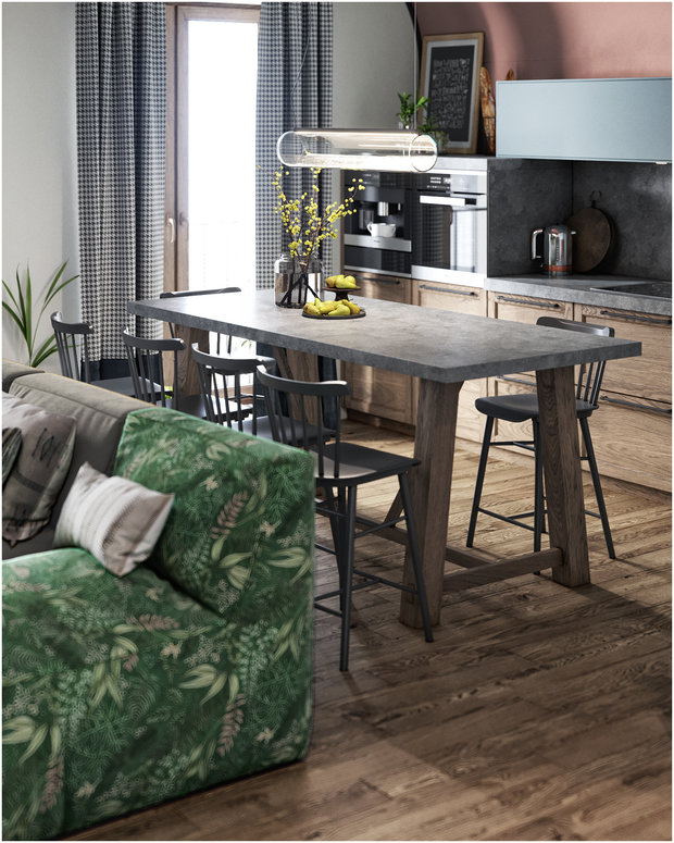 Фотография: Кухня и столовая в стиле Лофт, Эклектика, Квартира, Проект недели, Санкт-Петербург, Макс Жуков, Виктор Штефан, ToTaste Studio, 3 комнаты, 60-90 метров – фото на INMYROOM