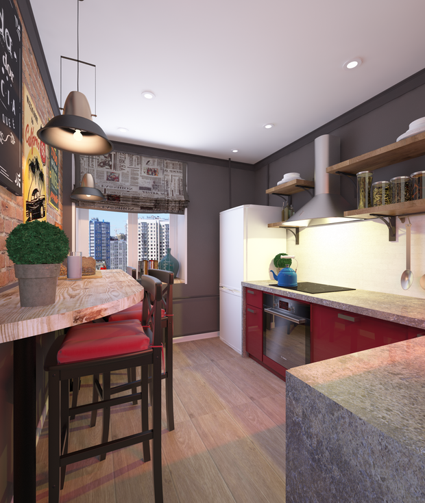 Фото из портфолио Красное или белое? – фотографии дизайна интерьеров на INMYROOM