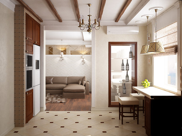 Фото из портфолио кухня гостиная кв Казбекская – фотографии дизайна интерьеров на INMYROOM