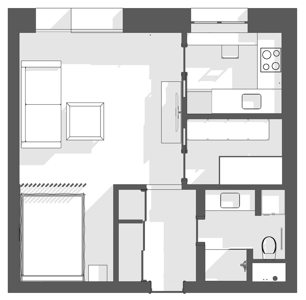 Фото из портфолио Квартира в Москве 32 м2 – фотографии дизайна интерьеров на INMYROOM Фото из портфолио Квартира в Москве 32 м2 – фотографии дизайна интерьеров на INMYROOM
