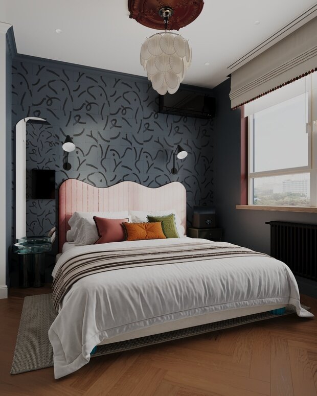 Фотография: Спальня в стиле Современный, Эклектика, Квартира, Проект дня, Москва, 3 комнаты, 60-90 метров, Анастасия Струве – фото на INMYROOM