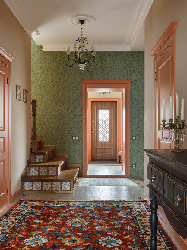 Фотография: Прихожая в стиле Классический, Современный, Эклектика, Дом, Проект дня, Дом и дача, Татарстан, Кирпичный дом, 4 и больше, Более 90 метров, современный с элементами классики и роскоши, Зарина Гайворонская – фото на INMYROOM