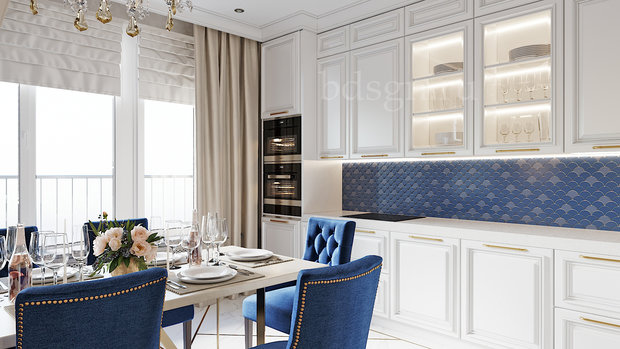 Фото из портфолио Неоклассика с трендовыми вставками в "Воронцовском парке" – фотографии дизайна интерьеров на INMYROOM