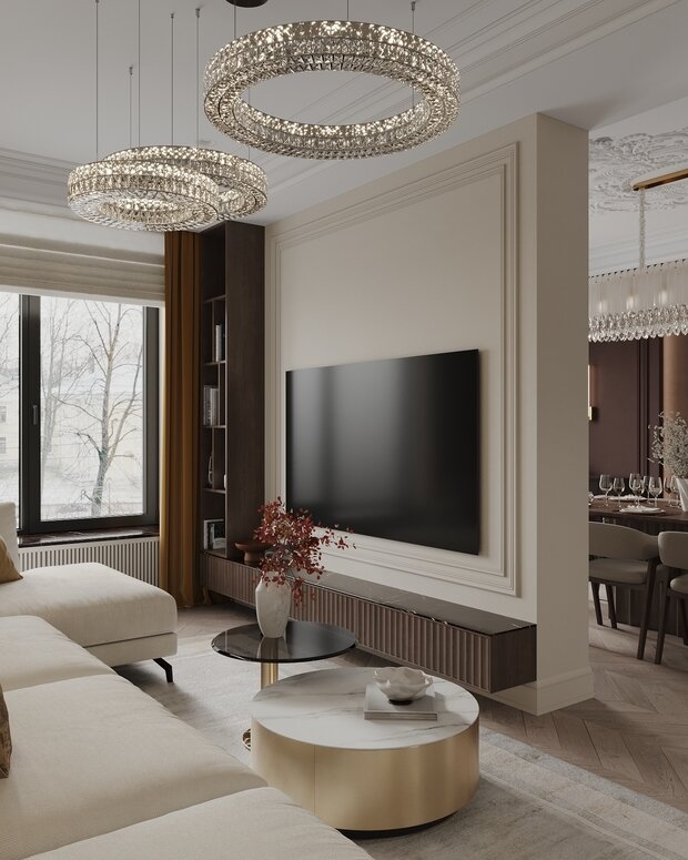 Фото из портфолио Дизайн-проект квартиры в ЖК «Victory Park Residences (Виктори Парк Резиденсез)» в стиле неоклассика – фотографии дизайна интерьеров на INMYROOM