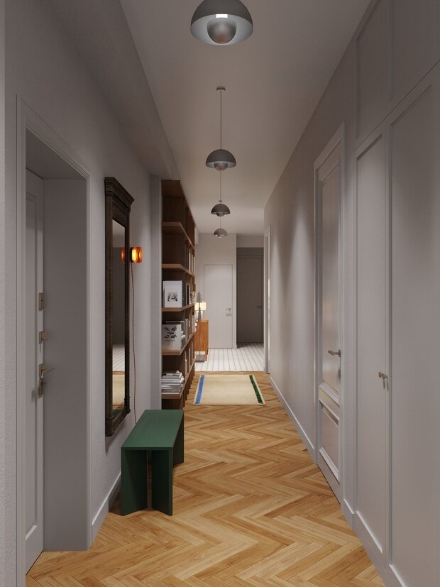 Фотография: Прихожая в стиле Скандинавский, Современный, Эклектика, Квартира, Проект недели, Москва, 4 и больше, Более 90 метров, DSGN HUB, Винтажный – фото на INMYROOM