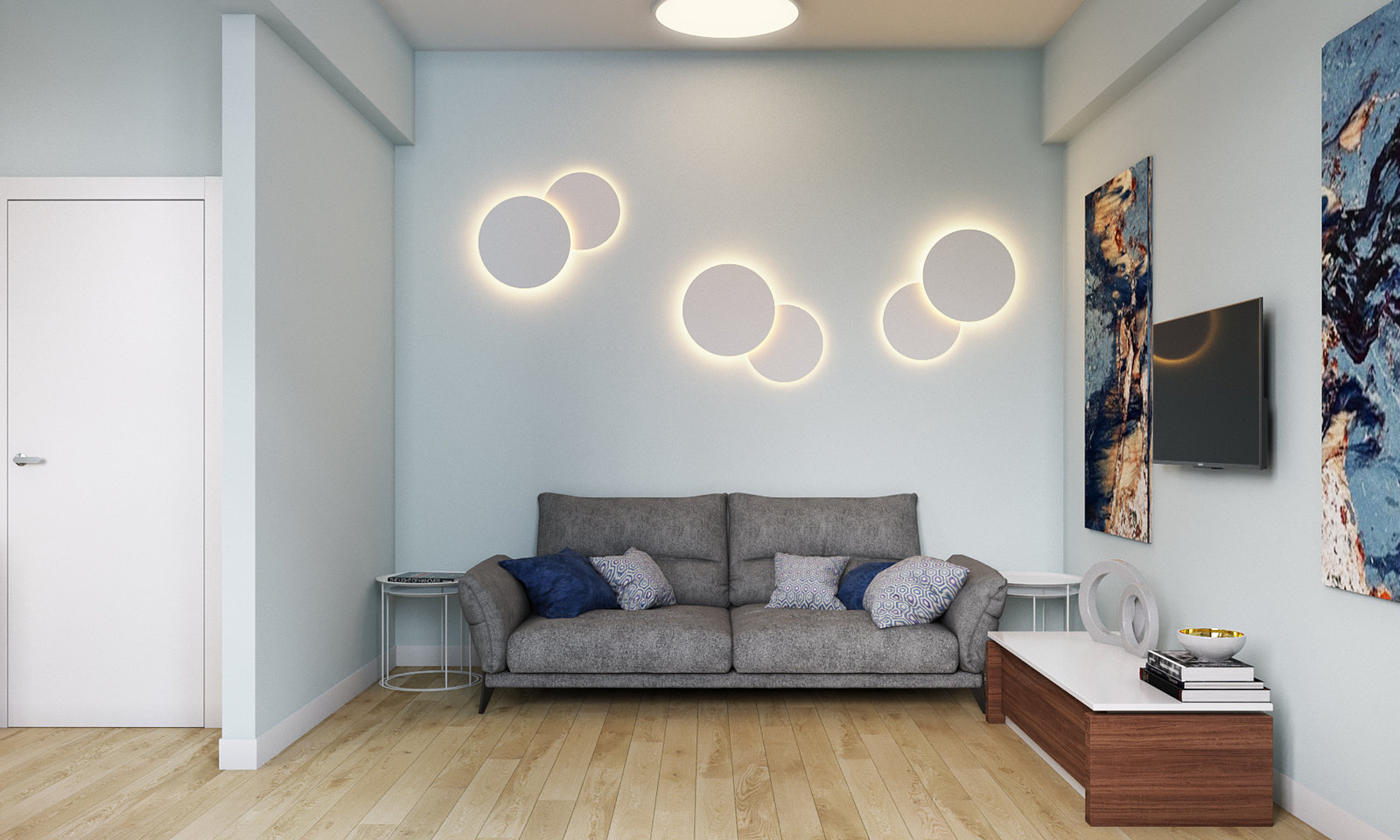 Фотография: Гостиная в стиле Современный, Квартира, Проект дня, Москва, Студия 3.14, Сталинка, 3 комнаты, 60-90 метров, Марина Козлякова – фото на INMYROOM