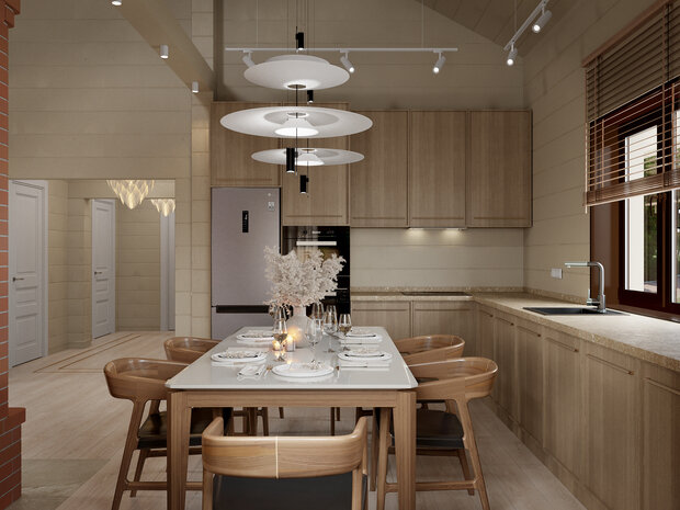 Фотография: Кухня и столовая в стиле Современный, Минимализм, Дом, Проект недели, Эко, Дом и дача, 3 комнаты, Более 90 метров, Башкортостан, Юлия Сафина – фото на INMYROOM