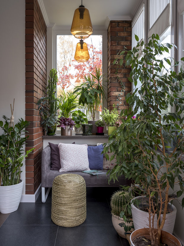 Фотография: Балкон в стиле Эко, Прованс и Кантри, Эклектика, Квартира, Проект дня, Московская область, Татьяна Безверхая, 2 комнаты, 60-90 метров, Монолитно-кирпичный, TB Design – фото на INMYROOM