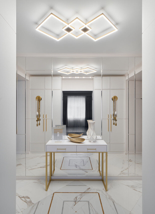 Фотография: Прихожая в стиле Современный, Квартира, Проект дня, Москва, Сталинка, 3 комнаты, Более 90 метров, Анастасия Уфимцева – фото на INMYROOM