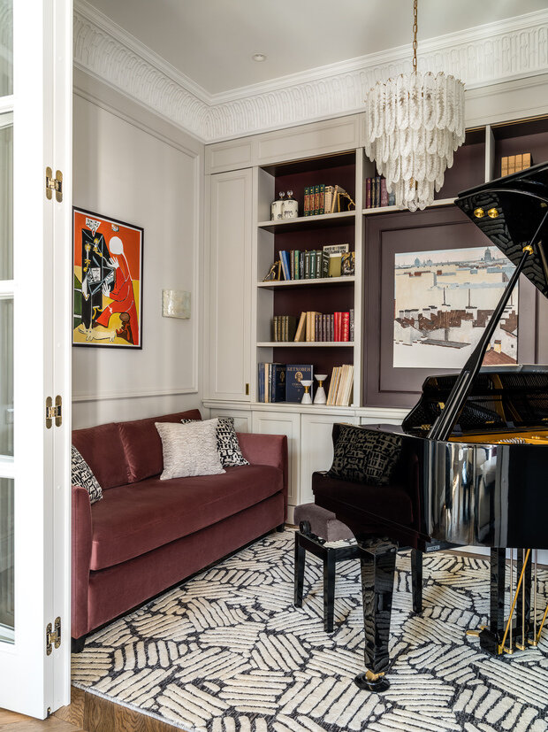 Фотография: Кабинет в стиле Классический, Современный, Эклектика, Квартира, Проект дня, Москва, Кирпичный дом, 4 и больше, Более 90 метров, Елена Маркина, Эксклюзивные проекты – фото на INMYROOM