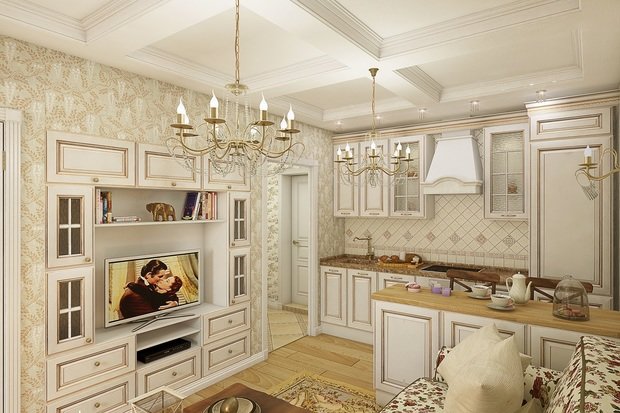 Фото из портфолио 02 Студия в легкой классике – фотографии дизайна интерьеров на INMYROOM