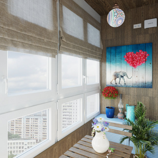 Фотография: Балкон в стиле Прованс и Кантри, Квартира, Планировки, Аксессуары, Декор, Мебель и свет, Белый, Проект дня, Зеленый, Синий, Голубой, ИКЕА, Московская область, Студия 3.14, Надежда Каппер, 3 комнаты, 60-90 метров, Монолитно-кирпичный, Сантехника, Люберцы – фото на INMYROOM