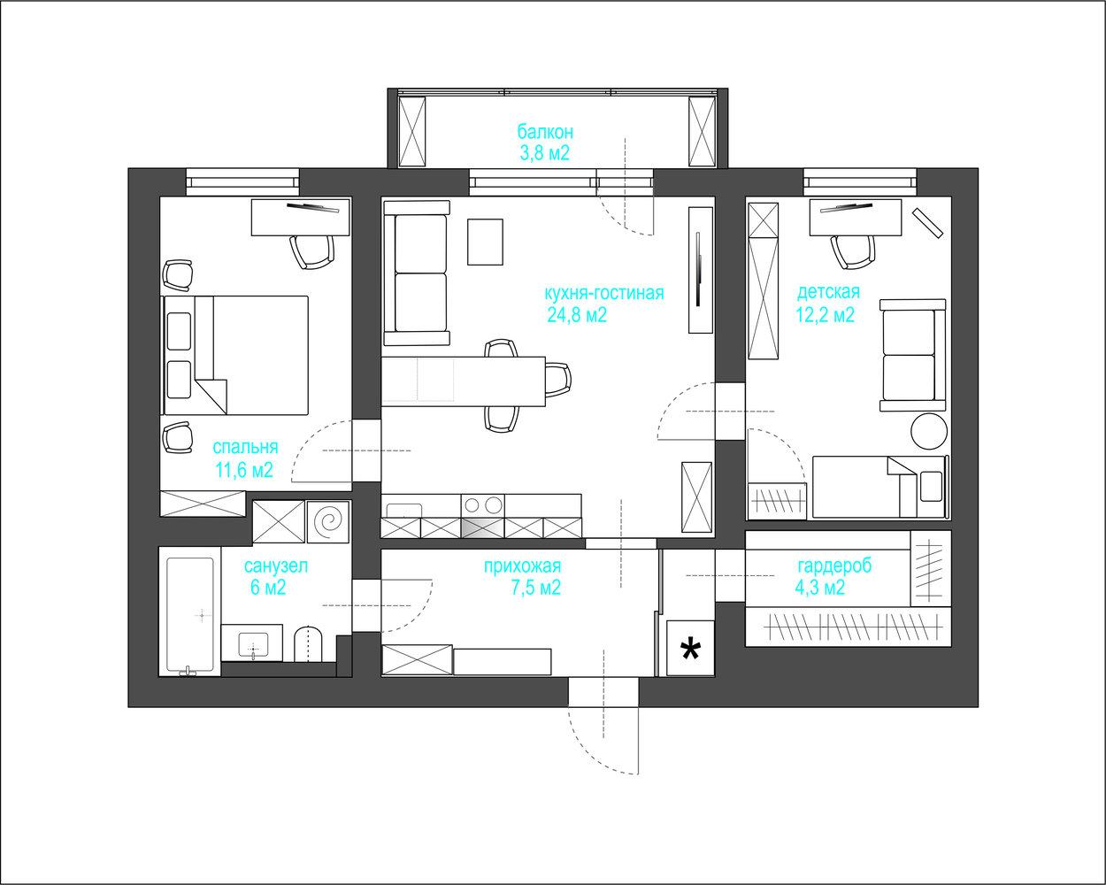 План с расстановкой мебели План с расстановкой мебели