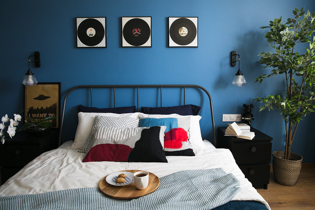 Фотография: Спальня в стиле Скандинавский, Современный, Квартира, Проект недели, Санкт-Петербург, 1 комната, до 40 метров, Анастасия Заркуа – фото на INMYROOM