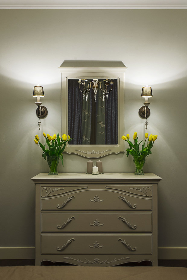 Фотография: Спальня в стиле Прованс и Кантри, Современный, Квартира, Проект недели, Москва, Марина Саркисян, Сергей Красюк, новостройка, 4 и больше, Более 90 метров – фото на INMYROOM