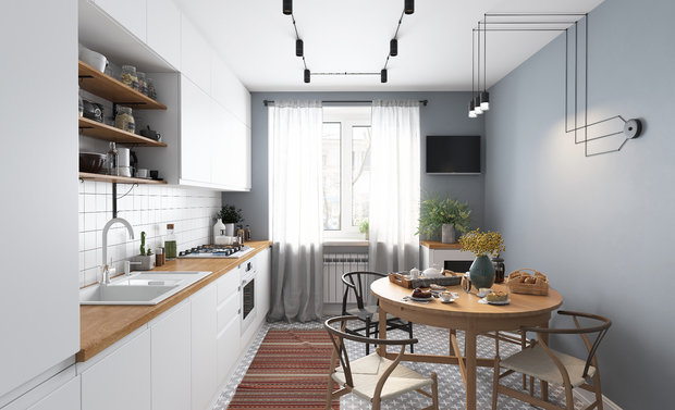 Фото из портфолио Трехкомнатная квартира на мансардном этаже. – фотографии дизайна интерьеров на INMYROOM