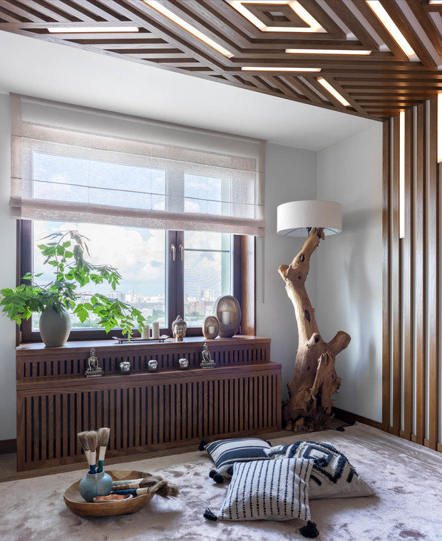 Фотография: Кабинет в стиле Восточный, Эко, Эклектика, Квартира, Проект недели, Москва, Сергей Красюк, Монолитный дом, Дарья Василькова, 4 и больше, Более 90 метров, #эксклюзивныепроекты – фото на INMYROOM