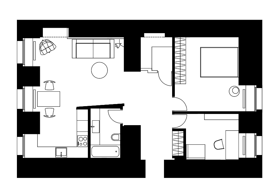 План с расстановкой мебели План с расстановкой мебели