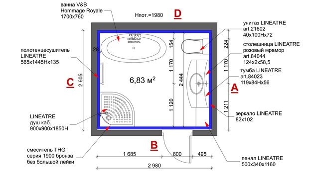 Фотография: Планировки в стиле , Ванная, Интерьер комнат, Проект недели – фото на INMYROOM