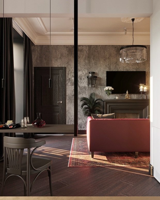 Фотография: Гостиная в стиле Эклектика, Квартира, Проект дня, Москва, Сталинка, 3 комнаты, 40-60 метров, 60-90 метров, IN MY BOX, Анна Показаньева – фото на INMYROOM