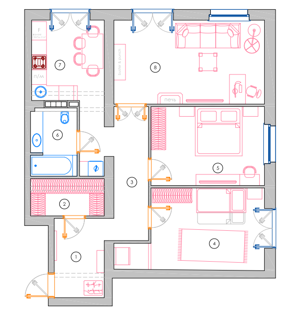План с расстановкой мебели