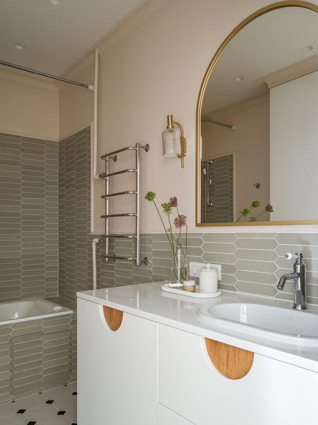 Фотография: Ванная в стиле Скандинавский, Современный, Квартира, Проект дня, 3 комнаты, 60-90 метров, Анастасия Заркуа, Санкт-Петербруг, фото интерьера, дизайн интерьера фото – фото на INMYROOM