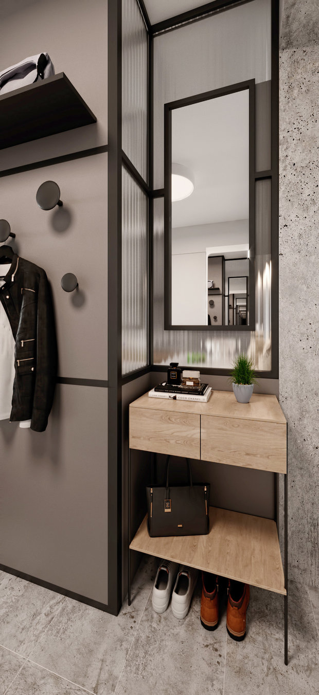 Фотография: Прихожая в стиле Скандинавский, Современный, Квартира, Проект недели, Москва, Татьяна Безверхая, Панельный дом, 3 комнаты, 60-90 метров, TB Design – фото на INMYROOM