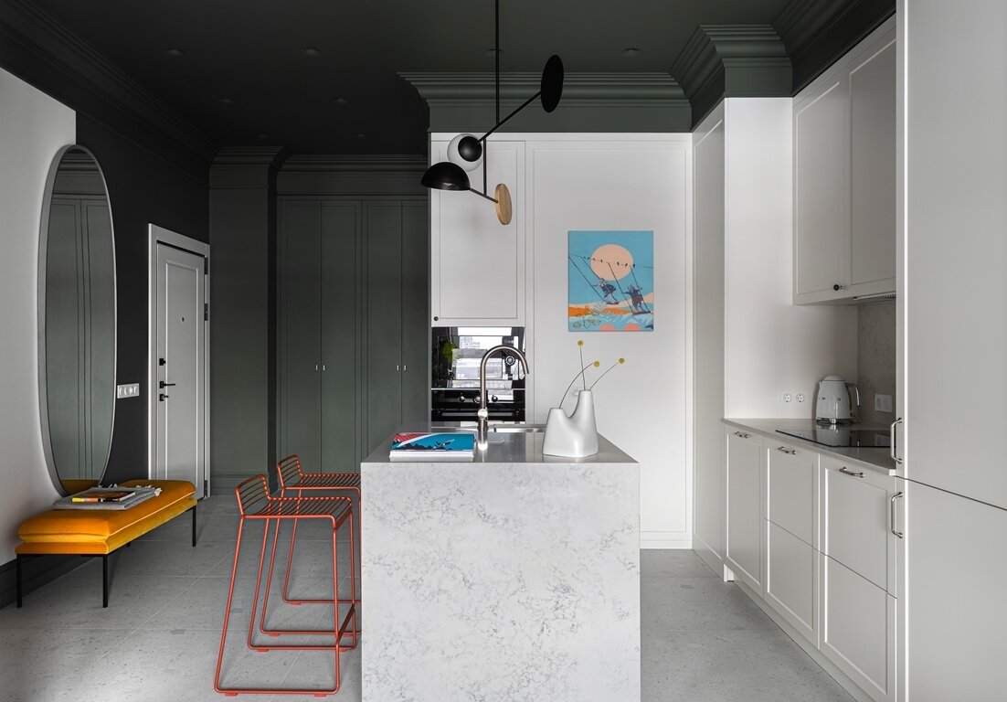 Фотография: Кухня и столовая в стиле Современный, Квартира, Проект недели, Москва, 2 комнаты, 40-60 метров, Volume – фото на INMYROOM Фотография: Кухня и столовая в стиле Современный, Квартира, Проект недели, Москва, 2 комнаты, 40-60 метров, Volume – фото на INMYROOM