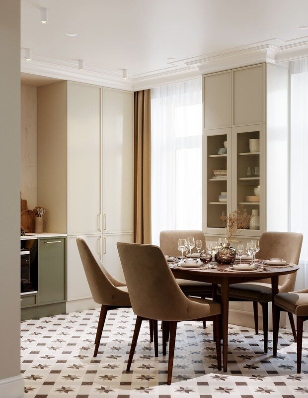 Фотография: Кухня и столовая в стиле Современный, Минимализм, Классический, Квартира, Проект недели, Санкт-Петербург, Кирпичный дом, 4 и больше, 60-90 метров, Студия дизайна Максимаджи – фото на INMYROOM