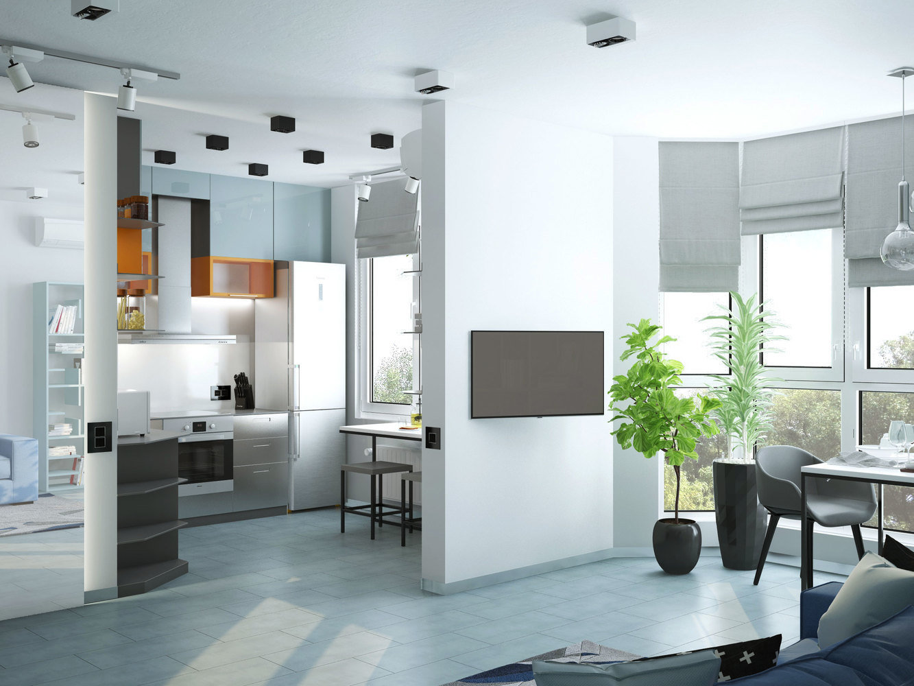 Фотография: Гостиная в стиле Современный, Малогабаритная квартира, Квартира, Студия, Минимализм, Проект недели, Киев, Монолитный дом, до 40 метров, We Create Studio – фото на INMYROOM Фотография: Гостиная в стиле Современный, Малогабаритная квартира, Квартира, Студия, Минимализм, Проект недели, Киев, Монолитный дом, до 40 метров, We Create Studio – фото на INMYROOM