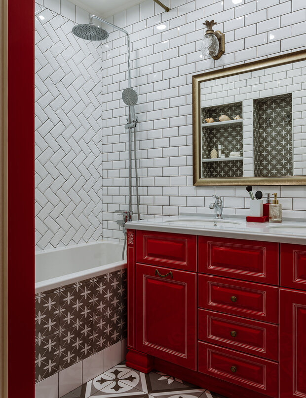 Фотография: Ванная в стиле Прованс и Кантри, Классический, Современный, Эклектика, Квартира, Проект недели, Красногорск, Виктория Качуровская, Александра Бронникова, Монолитный дом, 4 и больше, Более 90 метров, Twosides.pro, Дмитрий Шешунов – фото на INMYROOM